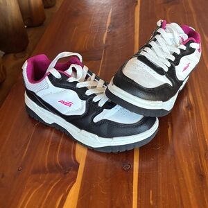 Avia Kids' Black and White Sneakers with Pink Accents
